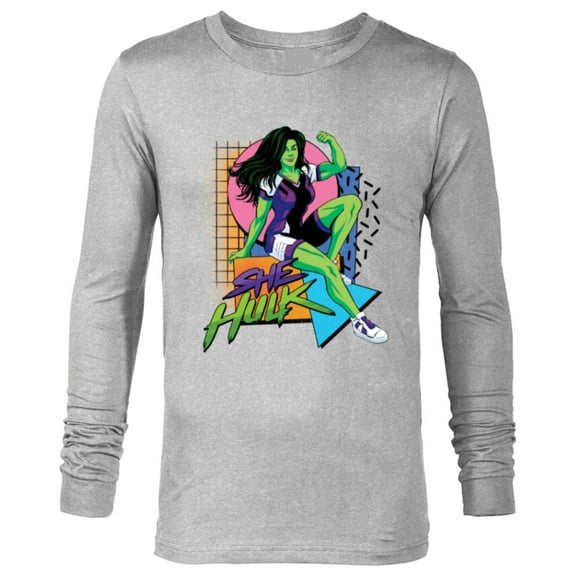 Marvel Studios She-Hulk LA Retro Eighties Style Disney - Long Sleeve T-Shirt for Men - Customized-Athletic Heather