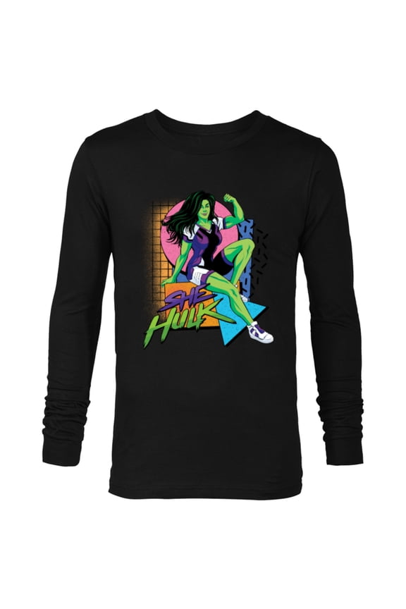 Studios She-Hulk LA Retro Eighties Style Disney+ - Long Sleeve T-Shirt for Men - Customized-Black