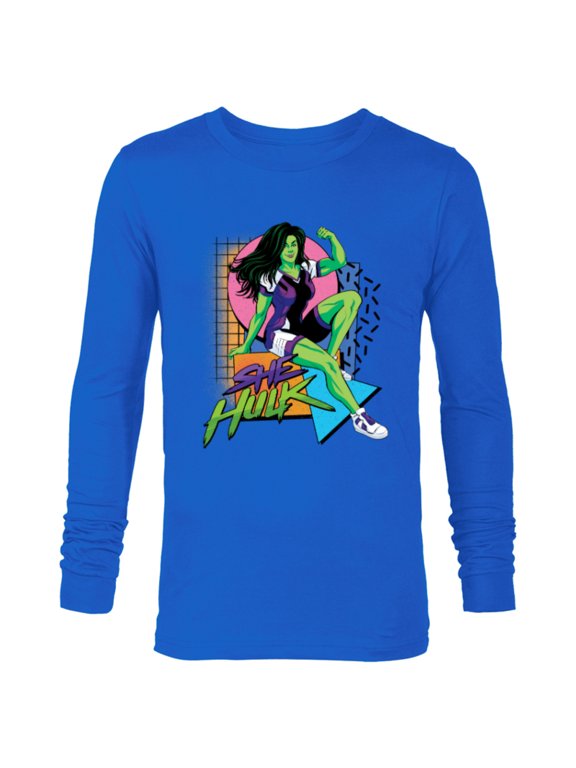 Studios She-Hulk LA Retro Eighties Style Disney+ - Long Sleeve T-Shirt for Men - Customized-Navy