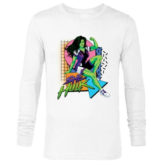 Marvel Studios She-Hulk LA Retro Eighties Style Disney+ - Long Sleeve T-Shirt for Men - Customized-White