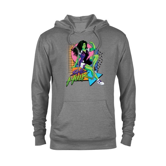 Marvel Studios She-Hulk LA Retro Eighties Style Disney+ - Pullover Hoodie for Adults - Customized-Athletic Heather