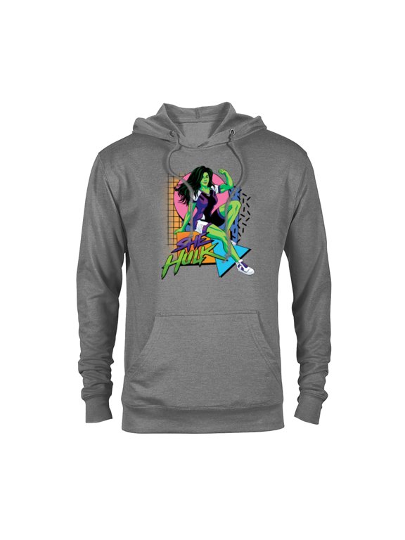 Studios She-Hulk LA Retro Eighties Style Disney+ - Pullover Hoodie for Adults - Customized-Athletic Heather