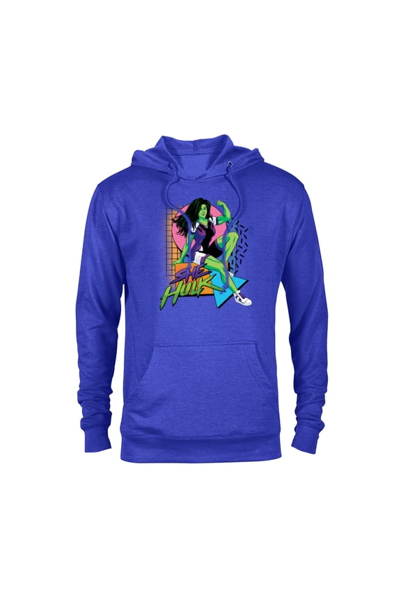 Studios She-Hulk LA Retro Eighties Style Disney+ - Pullover Hoodie for Adults - Customized-Navy