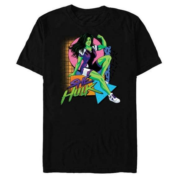 Marvel Studios She-Hulk LA Retro Eighties Style Disney+ - Short Sleeve Blended T-Shirt for Adults - Customized-Black