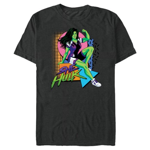 Marvel Studios She-Hulk LA Retro Eighties Style Disney - Short Sleeve Blended T-Shirt for Adults - Customized-Dark Heather