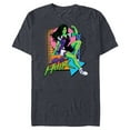 thumbnail image 1 of Marvel Studios She-Hulk LA Retro Eighties Style Disney+ - Short Sleeve Blended T-Shirt for Adults - Customized-Navy Heather, 1 of 5