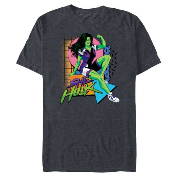 Marvel Studios She-Hulk LA Retro Eighties Style Disney+ - Short Sleeve Blended T-Shirt for Adults - Customized-Navy Heather
