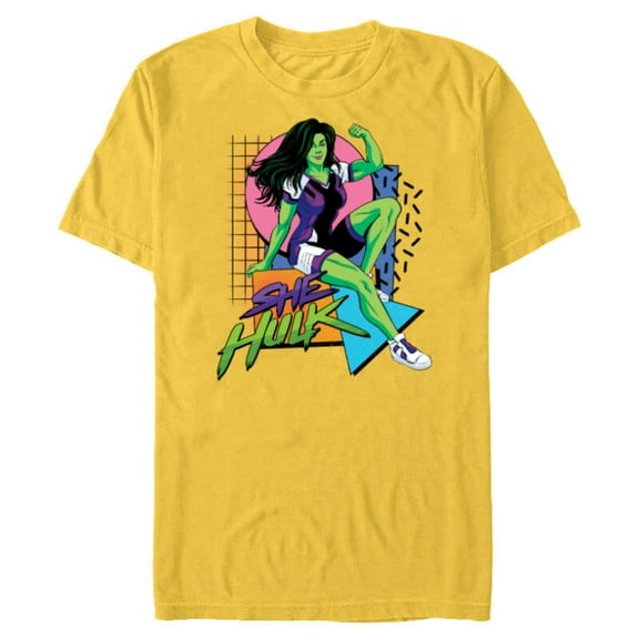 Marvel Studios She-Hulk LA Retro Eighties Style Disney+ - Short Sleeve Blended T-Shirt for Adults - Customized-Yellow