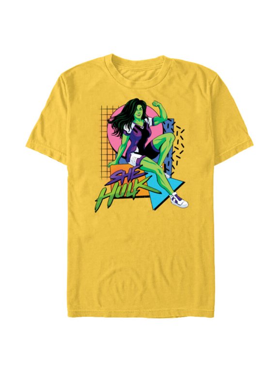 Studios She-Hulk LA Retro Eighties Style Disney+ - Short Sleeve Blended T-Shirt for Adults - Customized-Yellow
