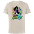 thumbnail image 1 of Marvel Studios She-Hulk LA Retro Eighties Style Disney+ - Short Sleeve Cotton T-Shirt for Adults - Customized-Natural, 1 of 5