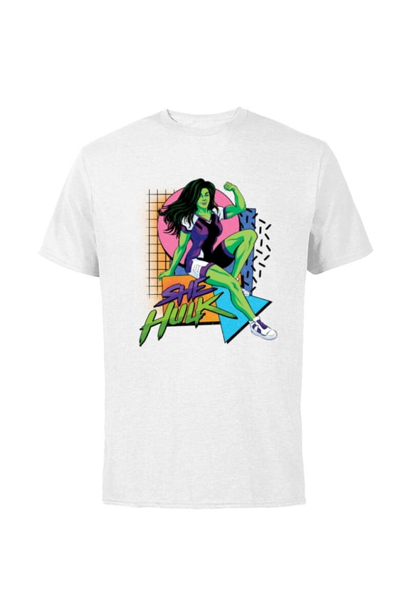 Studios She-Hulk LA Retro Eighties Style Disney+ - Short Sleeve Cotton T-Shirt for Adults - Customized-White