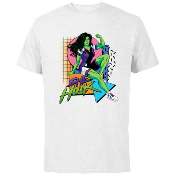 Marvel Studios She-Hulk LA Retro Eighties Style Disney+ - Short Sleeve Cotton T-Shirt for Adults - Customized-White
