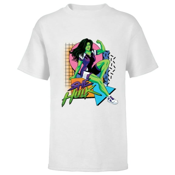 Marvel Studios She-Hulk LA Retro Eighties Style Disney+ - Short Sleeve T-Shirt for Kids - Customized-White