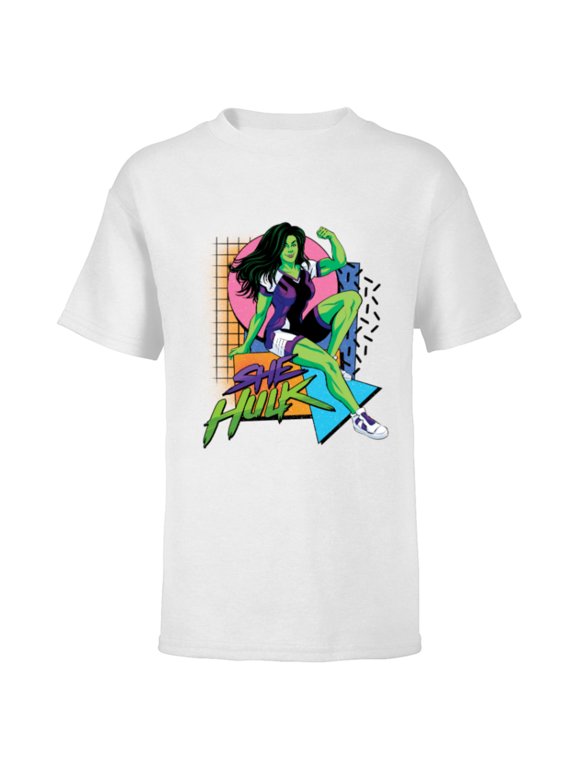 Studios She-Hulk LA Retro Eighties Style Disney+ - Short Sleeve T-Shirt for Kids - Customized-White