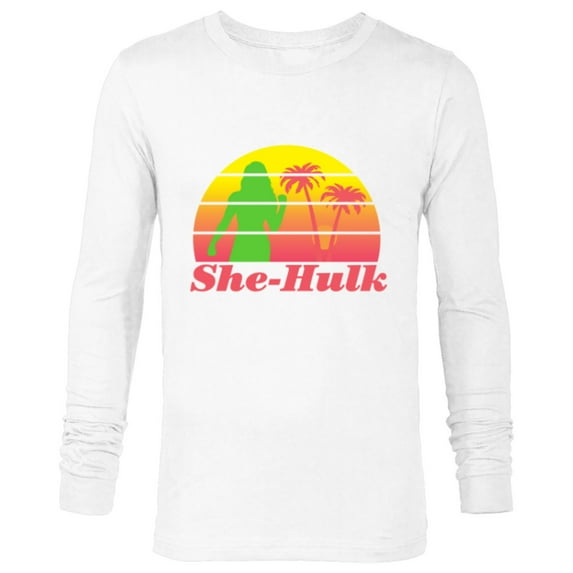 Marvel Studios She-Hulk Palm Tree Silhouette - Long Sleeve T-Shirt for Men - Customized-White