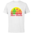 thumbnail image 1 of Marvel Studios She-Hulk Palm Tree Silhouette - Short Sleeve Cotton T-Shirt for Adults - Customized-White, 1 of 5