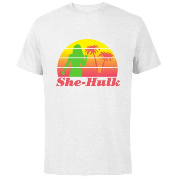 Marvel Studios She-Hulk Palm Tree Silhouette - Short Sleeve Cotton T-Shirt for Adults - Customized-White