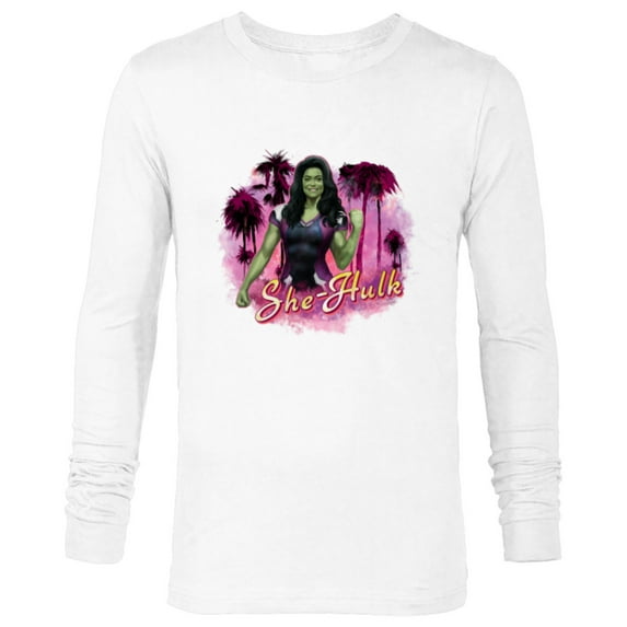 Marvel Studios She Hulk Palm Trees - Long Sleeve T-Shirt for Men - Customized-White