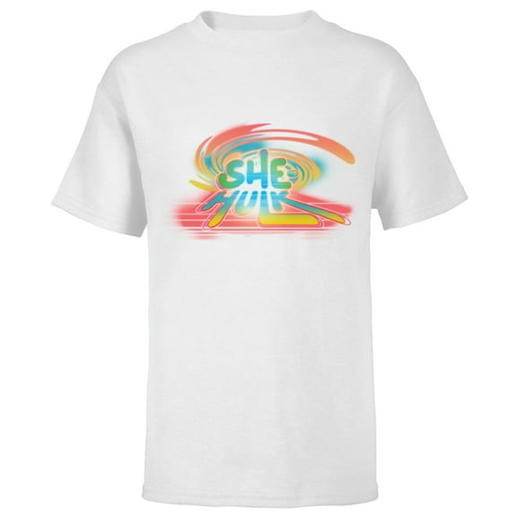 Marvel Studios She Hulk Retro Logo - Short Sleeve T-Shirt for Kids - Customized-White