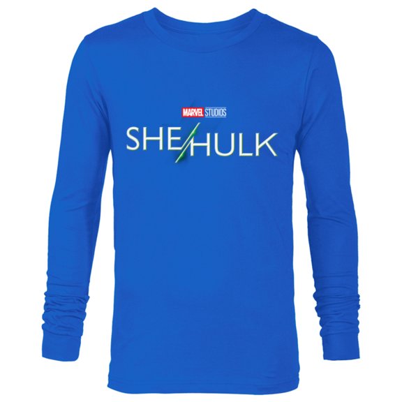Marvel Studios She-Hulk Series Logo - Long Sleeve T-Shirt for Men - Customized-Navy
