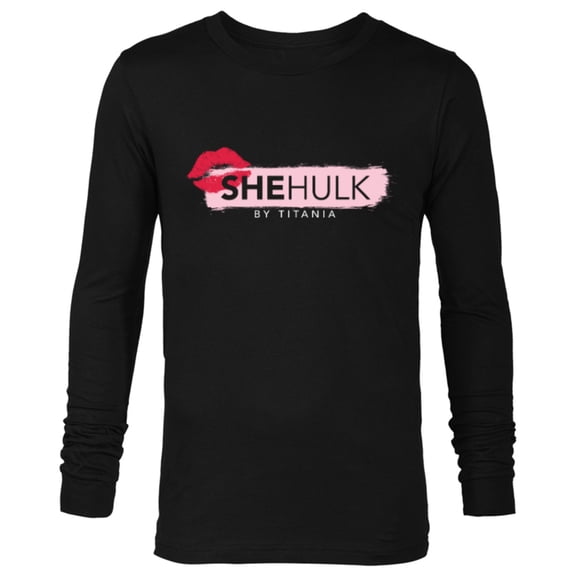 Marvel Studios She-Hulk by Titania Kiss Logo Dark Disney  - Long Sleeve T-Shirt for Men - Customized-Black