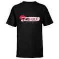 thumbnail image 1 of Marvel Studios She-Hulk by Titania Kiss Logo Dark Disney+ - Short Sleeve T-Shirt for Kids - Customized-Black, 1 of 5
