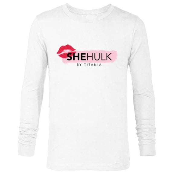 Marvel Studios She-Hulk by Titania Kiss Logo Light Disney+ - Long Sleeve T-Shirt for Men - Customized-White