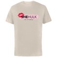 thumbnail image 1 of Marvel Studios She-Hulk by Titania Kiss Logo Light Disney+ - Short Sleeve Cotton T-Shirt for Adults - Customized-Natural, 1 of 5