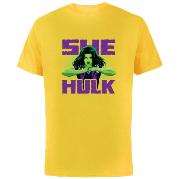 Marvel Studios She-Hulk is Ready for Anything Disney+ - Short Sleeve Cotton T-Shirt for Adults - Customized-Yellow