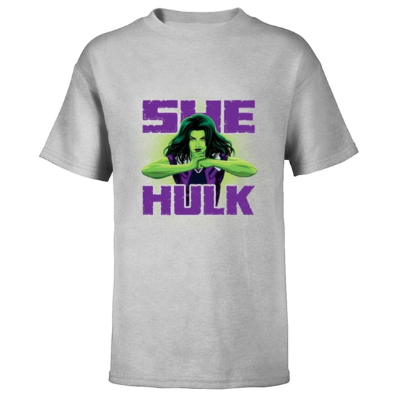 Marvel Studios She-Hulk is Ready for Anything Disney  - Short Sleeve T-Shirt for Kids - Customized-Athletic Heather