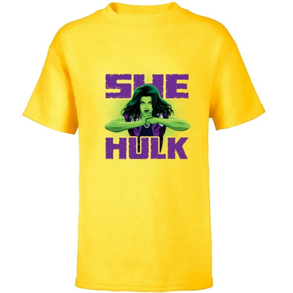Marvel Studios She-Hulk is Ready for Anything Disney+ - Short Sleeve T-Shirt for Kids - Customized-Yellow