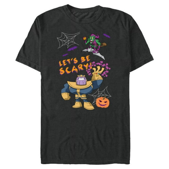 Marvel Studios Thanos Green Goblin Halloween Pumpkin Webs - Short Sleeve Blended T-Shirt for Adults - Customized-Graphite Snow Heather