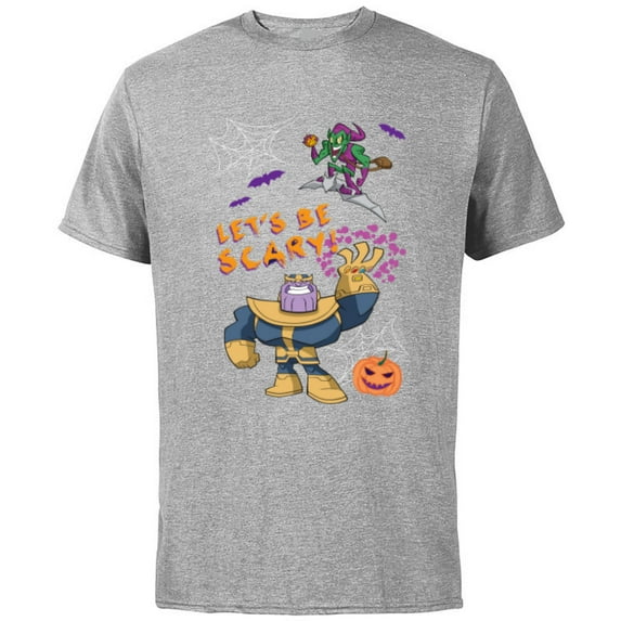 Marvel Studios Thanos Green Goblin Halloween Pumpkin Webs - Short Sleeve Cotton T-Shirt for Adults - Customized-Athletic Heather