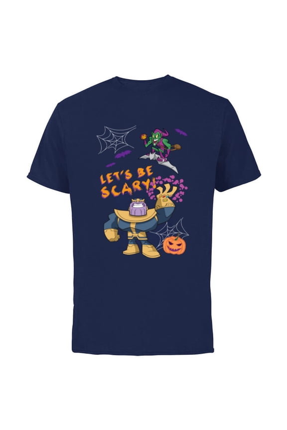 Studios Thanos Green Goblin Halloween Pumpkin Webs - Short Sleeve Cotton T-Shirt for Adults - Customized-Navy