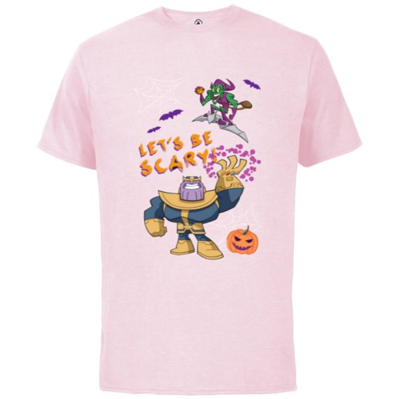 Marvel Studios Thanos Green Goblin Halloween Pumpkin Webs - Short Sleeve Cotton T-Shirt for Adults - Customized-Soft Pink