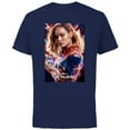 thumbnail image 1 of Marvel Studios The Marvels Captain Marvel Carol Cosmic Power - Short Sleeve Cotton T-Shirt for Adults - Customized-Navy, 1 of 5