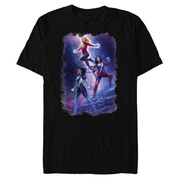 Marvel Studios The Marvels Captain Marvel Monica Ms. Marvel - Short Sleeve Blended T-Shirt for Adults - Customized-Black