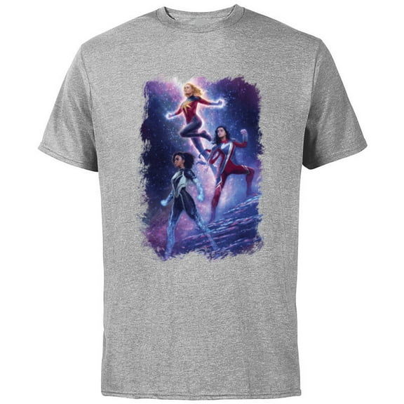 Marvel Studios The Marvels Captain Marvel Monica Ms. Marvel - Short Sleeve Cotton T-Shirt for Adults - Customized-Athletic Heather