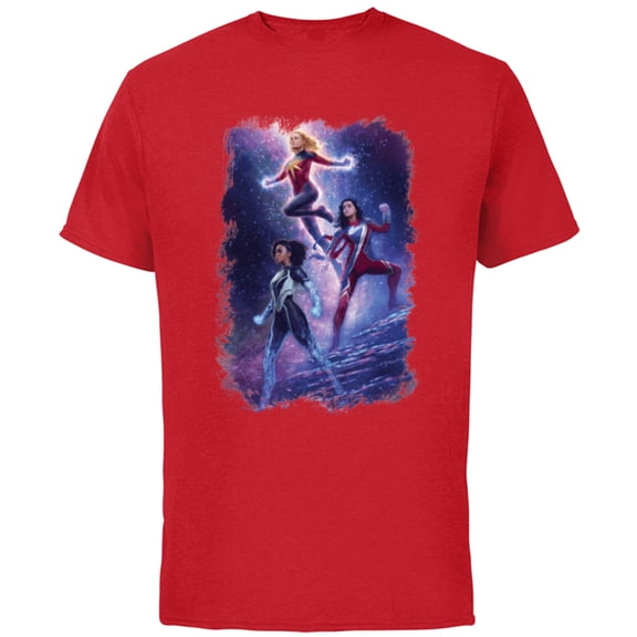 Marvel Studios The Marvels Captain Marvel Monica Ms. Marvel - Short Sleeve Cotton T-Shirt for Adults - Customized-Red