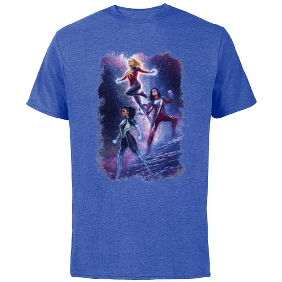 Marvel Studios The Marvels Captain Marvel Monica Ms. Marvel - Short Sleeve Cotton T-Shirt for Adults - Customized-Royal Heather