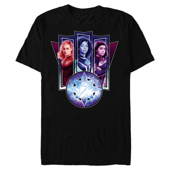 Marvel Studios The Marvels Captain Marvel Photon Ms. Marvel - Short Sleeve Blended T-Shirt for Adults - Customized-Black