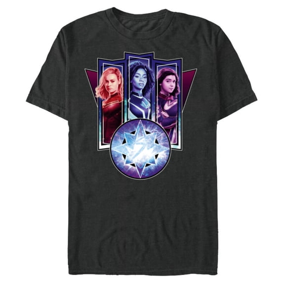 Marvel Studios The Marvels Captain Marvel Photon Ms. Marvel - Short Sleeve Blended T-Shirt for Adults - Customized-Dark Heather