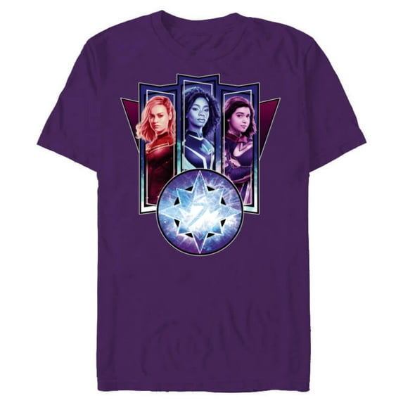 Marvel Studios The Marvels Captain Marvel Photon Ms. Marvel - Short Sleeve Blended T-Shirt for Adults - Customized-Purple