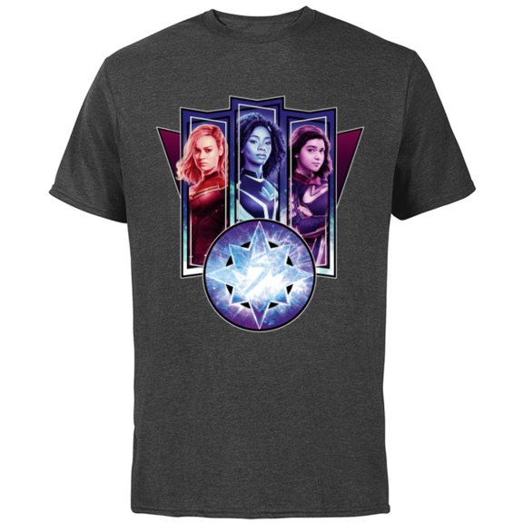 Marvel Studios The Marvels Captain Marvel Photon Ms. Marvel - Short Sleeve Cotton T-Shirt for Adults - Customized-Charcoal
