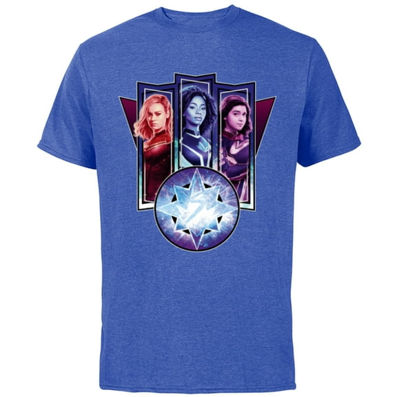 Marvel Studios The Marvels Captain Marvel Photon Ms. Marvel - Short Sleeve Cotton T-Shirt for Adults - Customized-Royal Heather