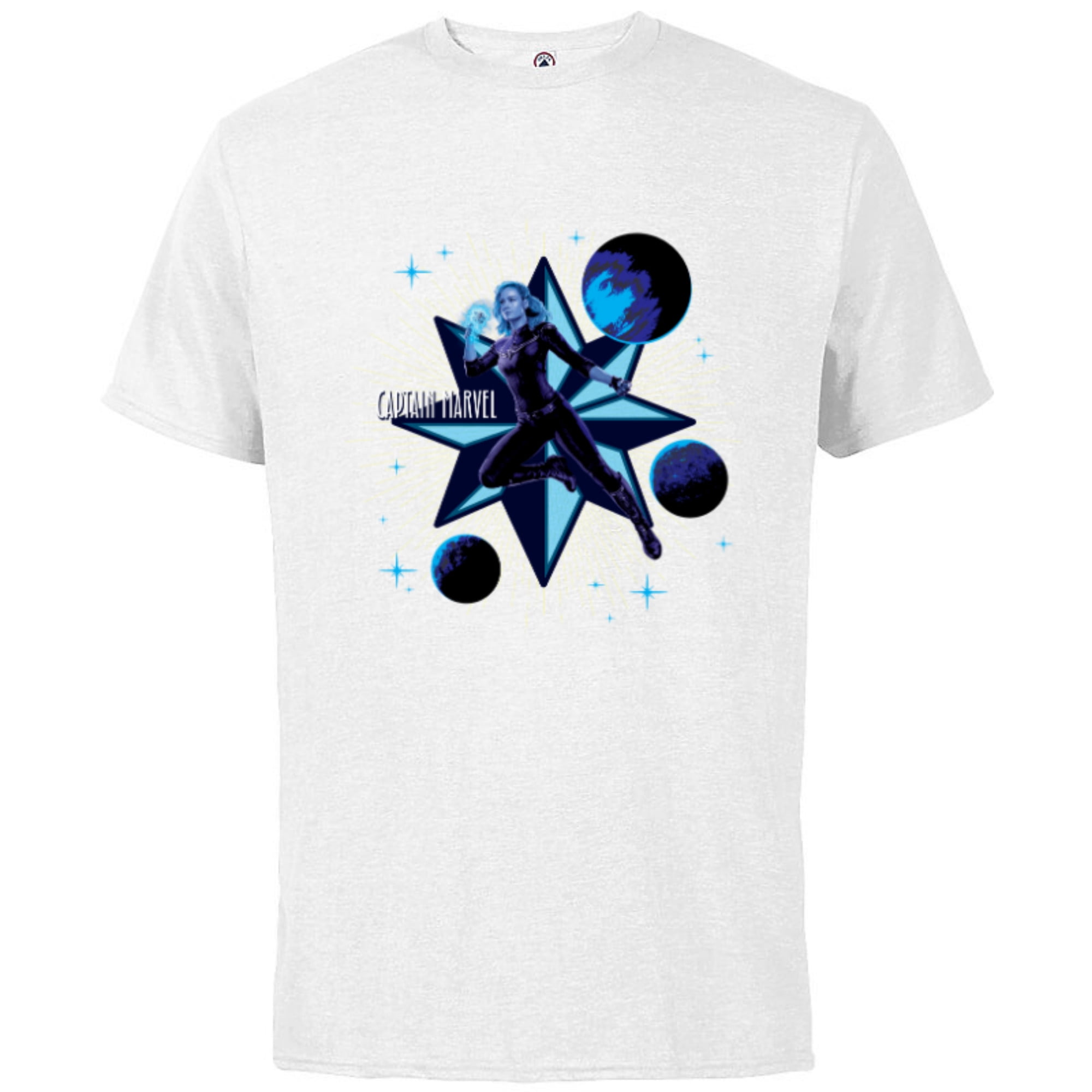 Sleeve Captain - Short and The Marvel Marvels Customized-White Symbol T-Shirt Star Adults for Marvel - Studios Cotton