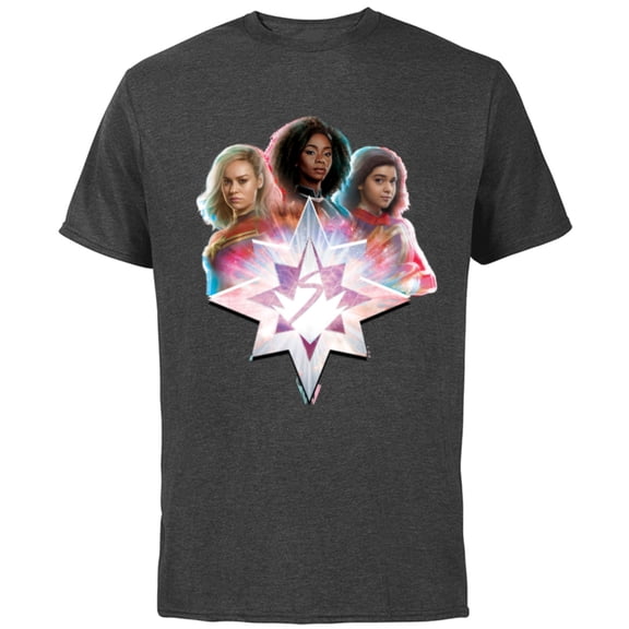 Marvel Studios The Marvels Carol Monica Kamala Power Icon - Short Sleeve Cotton T-Shirt for Adults - Customized-Charcoal