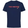 thumbnail image 1 of Marvel Studios The Marvels Flerken Goose & Flerkittens Logo - Short Sleeve Cotton T-Shirt for Adults - Customized-Navy, 1 of 5