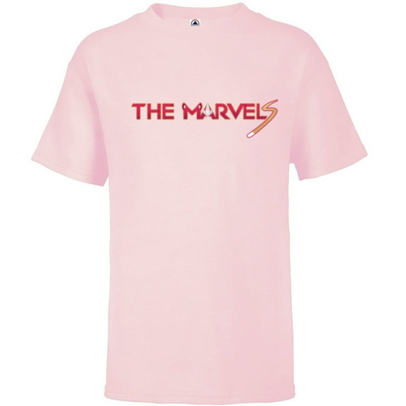 Marvel Studios The Marvels Flerken Goose & Flerkittens Logo - Short Sleeve T-Shirt for Kids - Customized-Soft Pink