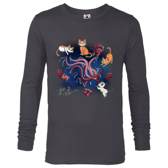 Marvel Studios The Marvels Goose & Flerkittens in Space Cute - Long Sleeve T-Shirt for Men - Customized-Charcoal Heather
